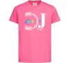 Детская футболка DJ навушники Ярко-розовый фото