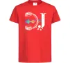 Детская футболка DJ навушники Красный фото