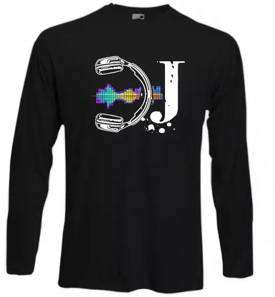 Лонгслів DJ навушники Чорний фото