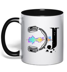 Чашка с цветной ручкой DJ навушники