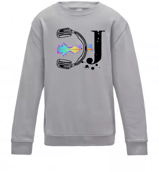 Детский Свитшот DJ навушники Серый меланж фото