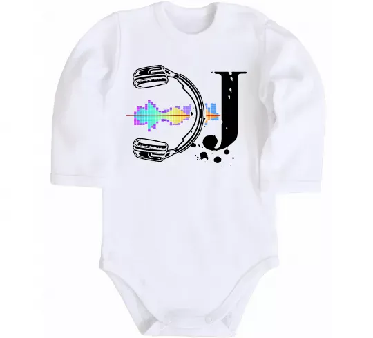 Дитячий бодік DJ навушники Білий фото