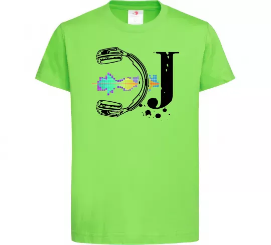 Детская футболка DJ навушники Лаймовый фото