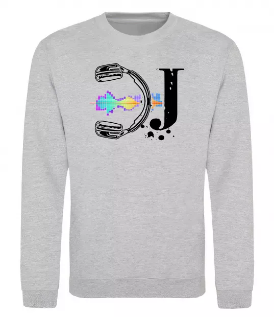 Свитшот DJ навушники Серый меланж фото