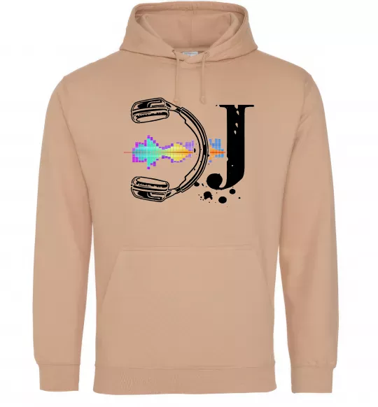 Женская толстовка (худи) DJ навушники Песочный фото