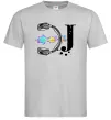 Мужская футболка DJ навушники Серый фото