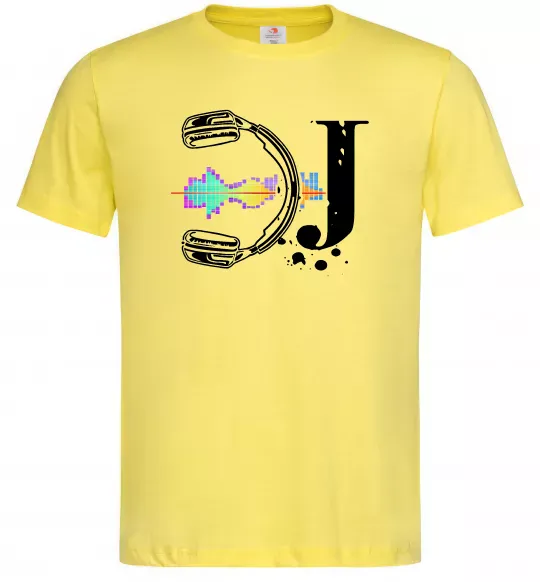 Мужская футболка DJ навушники Лимонный фото