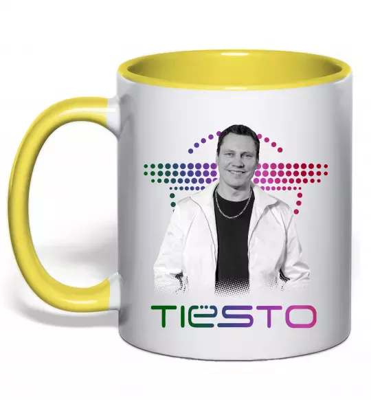 Чашка з кольоровою ручкою DJ Tiesto Сонячно жовтий фото