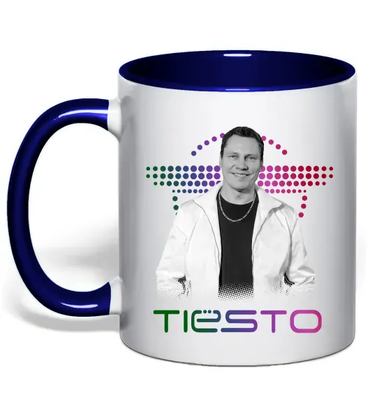 Чашка з кольоровою ручкою DJ Tiesto Глибокий темно-синій фото