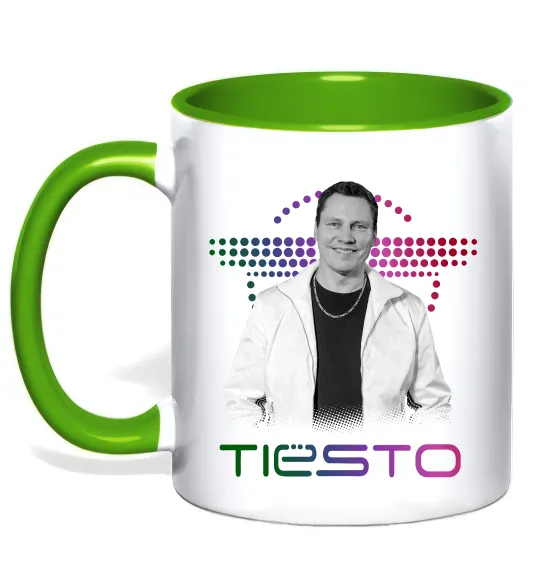 Чашка с цветной ручкой DJ Tiesto Лаймовый фото