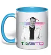 Чашка з кольоровою ручкою DJ Tiesto Блакитний фото