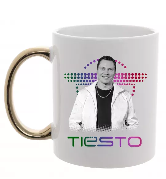 Чашка з кольоровою ручкою DJ Tiesto Золото фото