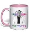 Чашка з кольоровою ручкою DJ Tiesto Ніжно рожевий фото