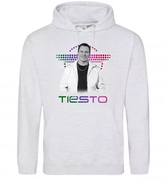 Женская толстовка (худи) DJ Tiesto Серый меланж фото