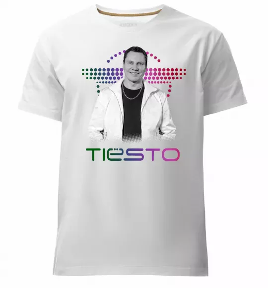 Мужская премиум футболка DJ Tiesto Белый фото