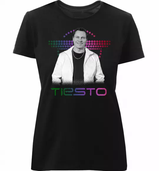 Женская премиум футболка DJ Tiesto Черный фото