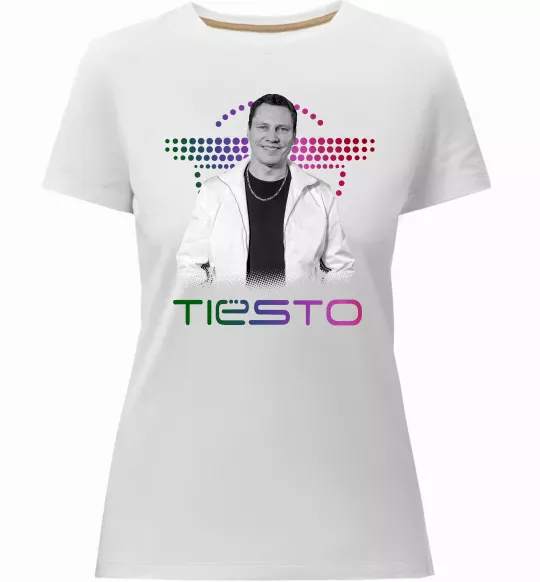 Женская премиум футболка DJ Tiesto Белый фото