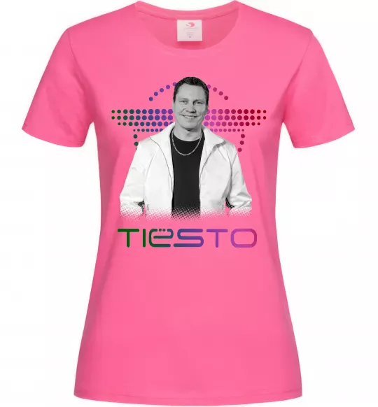 Женская футболка DJ Tiesto Ярко-розовый фото