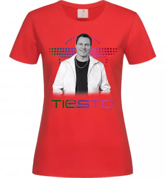 Женская футболка DJ Tiesto Красный фото