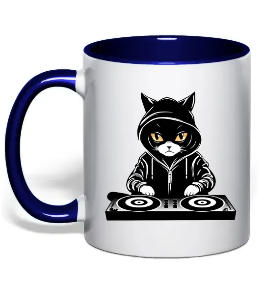 Чашка с цветной ручкой DJ CAT Глубокий темно-синий фото