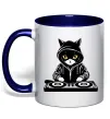 Чашка с цветной ручкой DJ CAT Глубокий темно-синий фото