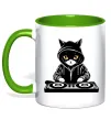 Чашка з кольоровою ручкою DJ CAT Лаймовий фото