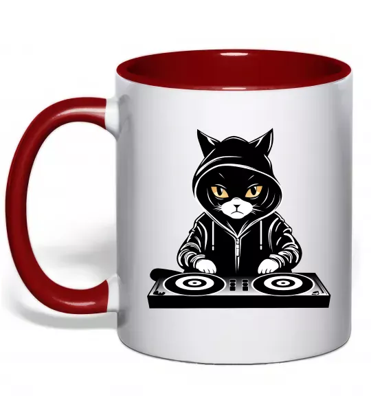 Чашка с цветной ручкой DJ CAT Красный фото