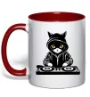 Чашка с цветной ручкой DJ CAT Красный фото