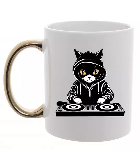 Чашка с цветной ручкой DJ CAT Золото фото