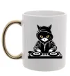 Чашка с цветной ручкой DJ CAT Золото фото
