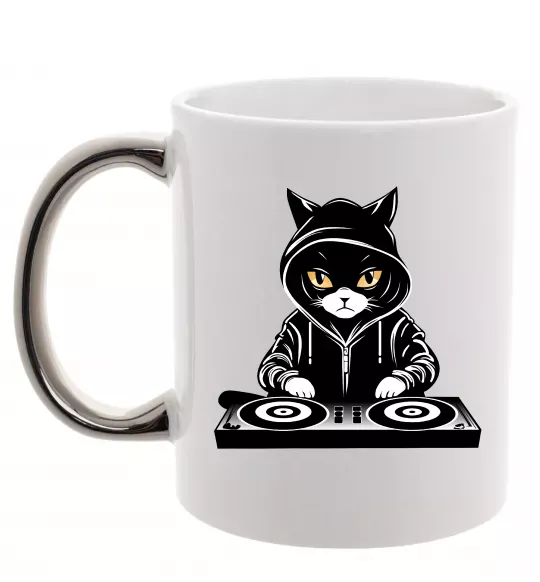 Чашка с цветной ручкой DJ CAT Серебро фото