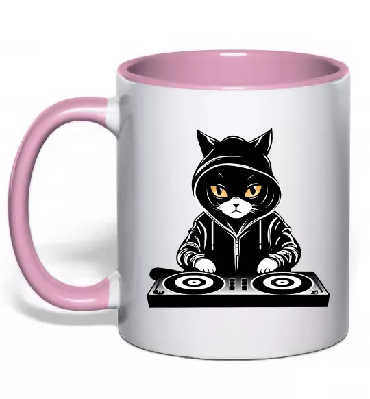 Чашка с цветной ручкой DJ CAT Нежно розовый фото