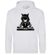 Мужская толстовка (худи) DJ CAT Серый меланж фото