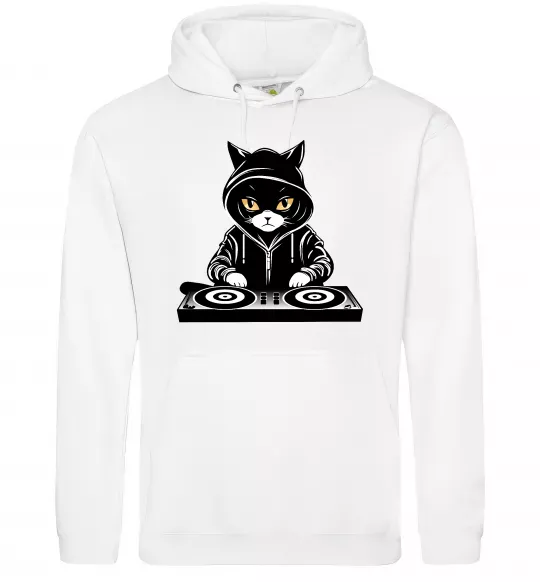 Женская толстовка (худи) DJ CAT Белый фото