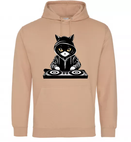 Женская толстовка (худи) DJ CAT Песочный фото