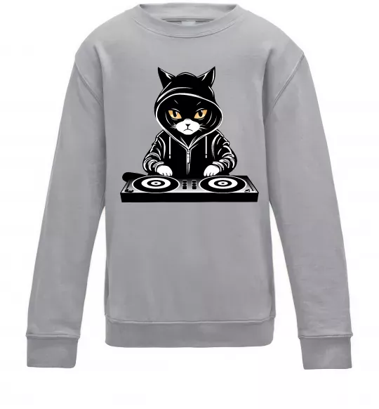 Детский Свитшот DJ CAT Серый меланж фото