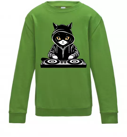 Детский Свитшот DJ CAT Лаймовый фото