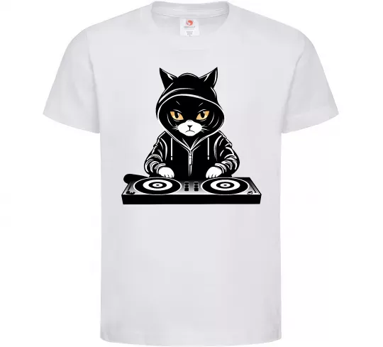 Дитяча футболка DJ CAT Білий фото