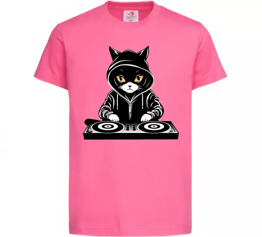 Дитяча футболка DJ CAT Яскраво-рожевий фото