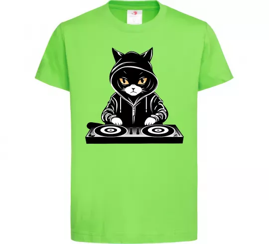 Дитяча футболка DJ CAT Лаймовий фото