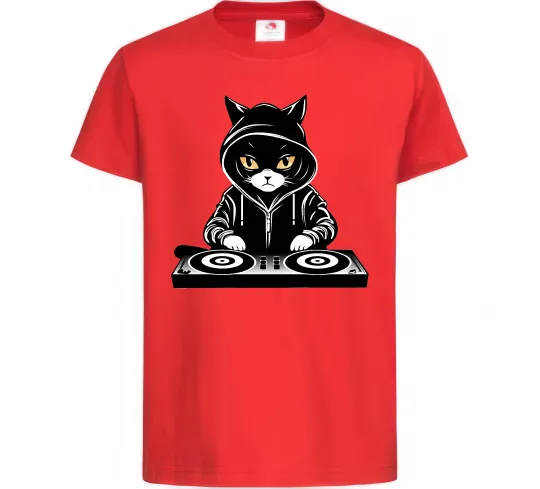 Дитяча футболка DJ CAT Червоний фото