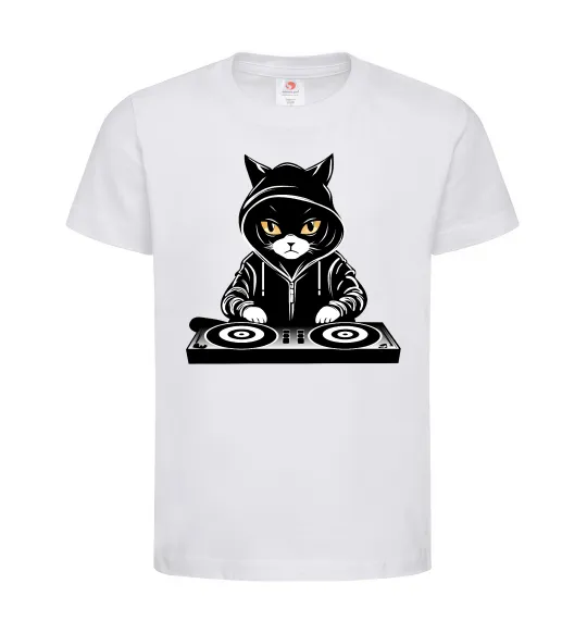 Детская футболка DJ CAT Белый фото