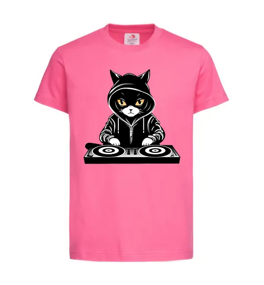 Детская футболка DJ CAT Ярко-розовый фото