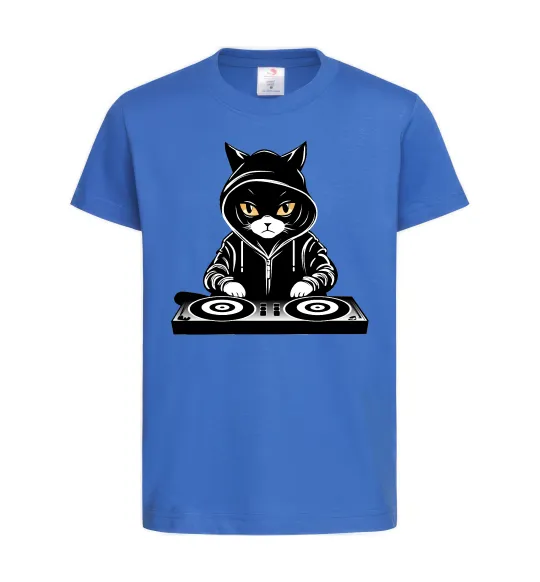 Детская футболка DJ CAT Ярко-синий фото