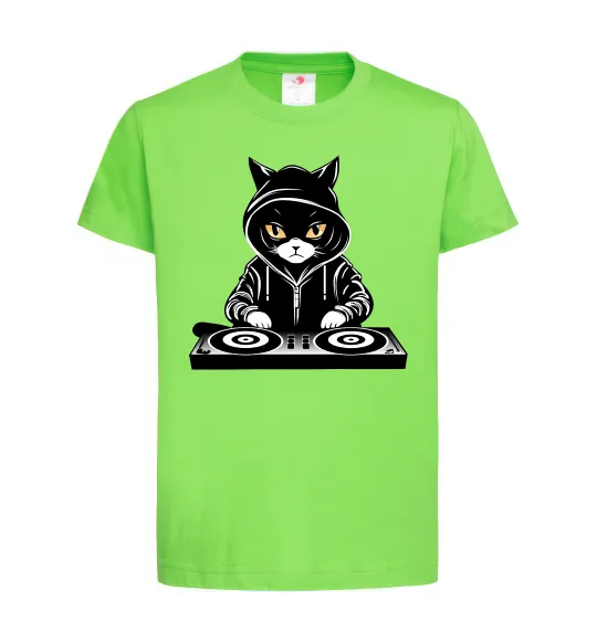 Детская футболка DJ CAT Лаймовый фото