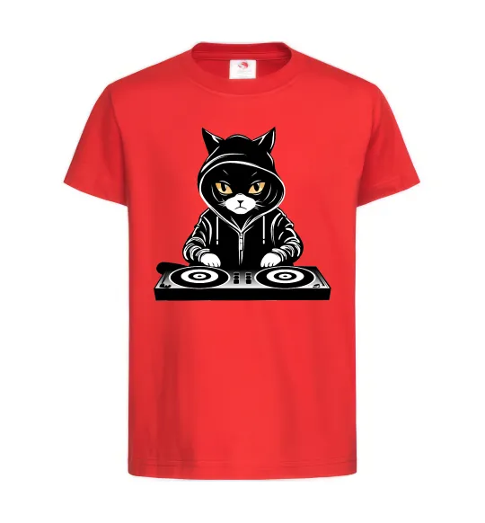 Детская футболка DJ CAT Красный фото
