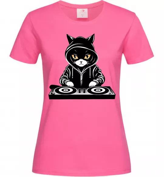 Женская футболка DJ CAT Ярко-розовый фото
