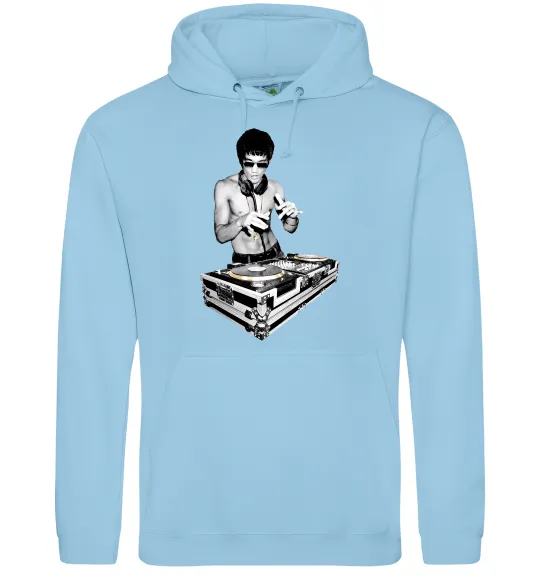 Мужская толстовка (худи) DJ Bruce Lee Голубой фото