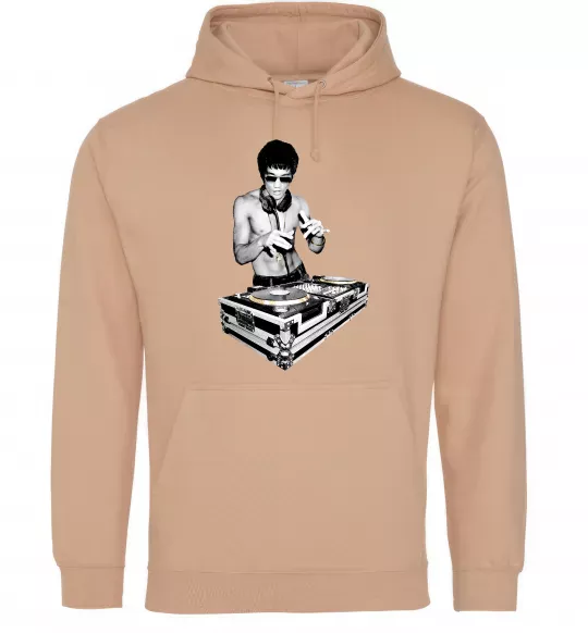 Женская толстовка (худи) DJ Bruce Lee Песочный фото