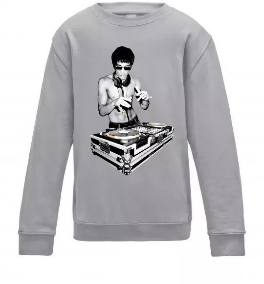 Детский Свитшот DJ Bruce Lee Серый меланж фото